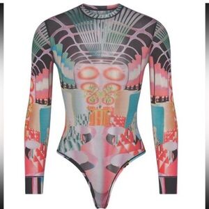 SKIMS SUMMER MESH LONG SLEEVE BODYSUIT (NWT)